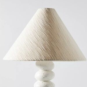 Anthropologie Josie Textured Cotton Empire Lampshade Cream Beige Neutral 16” NWT